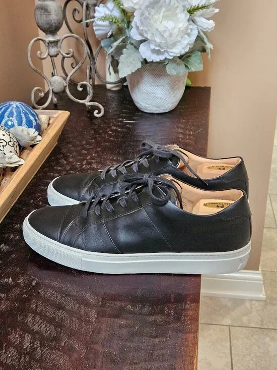 GREATS Men's Royale Leather Sneakers, Black, Sz 13 - Picture 3 of 16